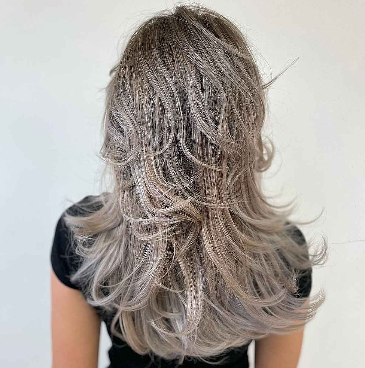 Blonde Grey Hair with Lowlights