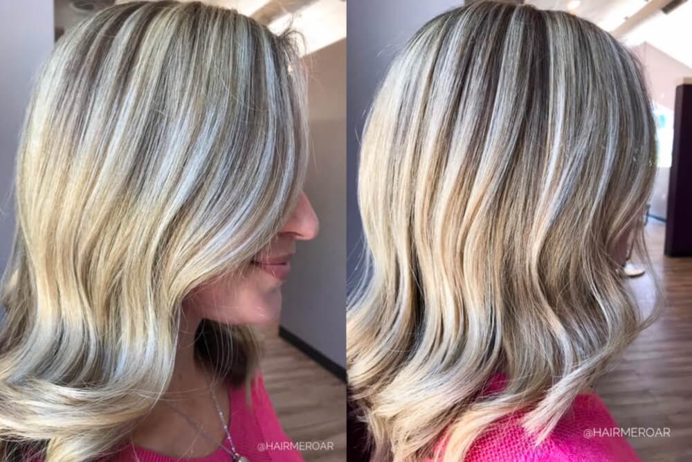 Combined Blonde Highlights and Lowlights