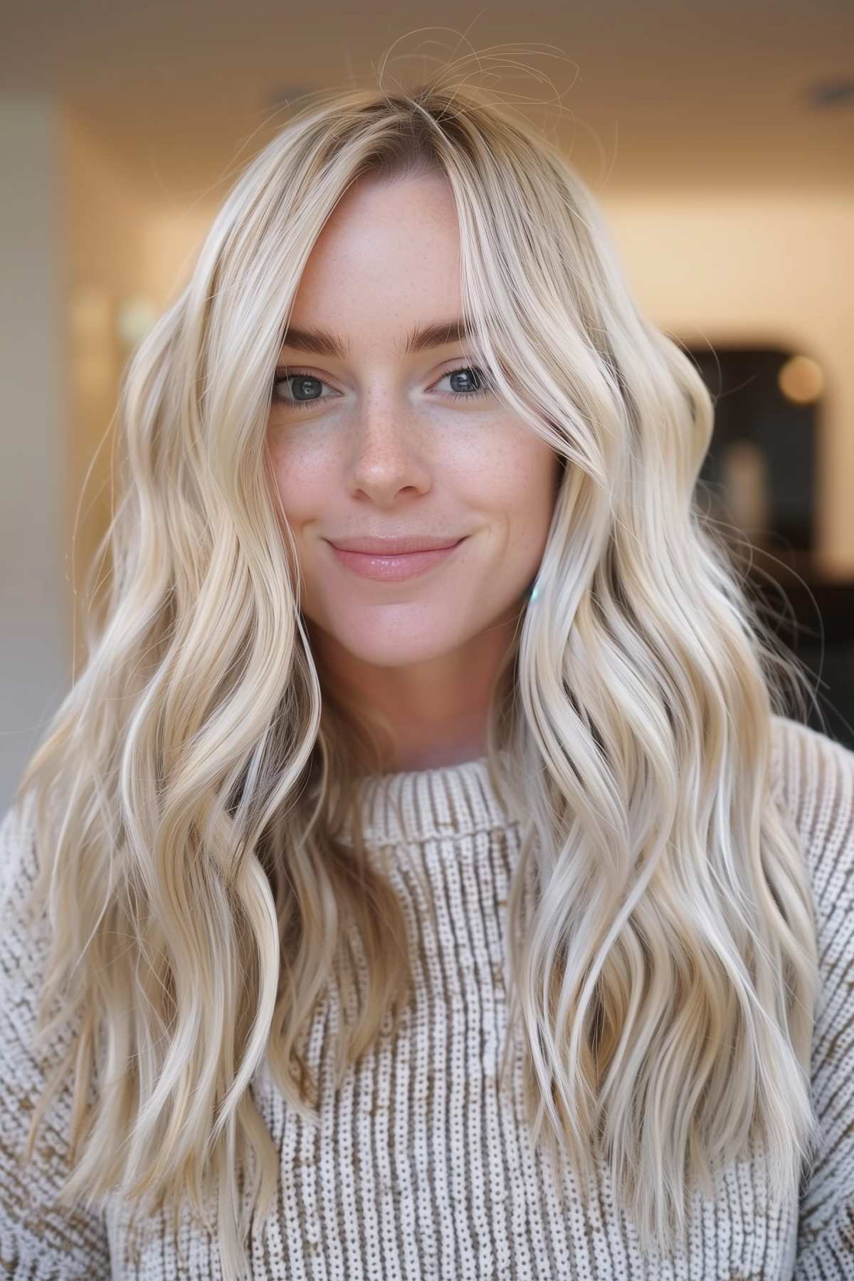 Butter blonde layers with subtle highlights