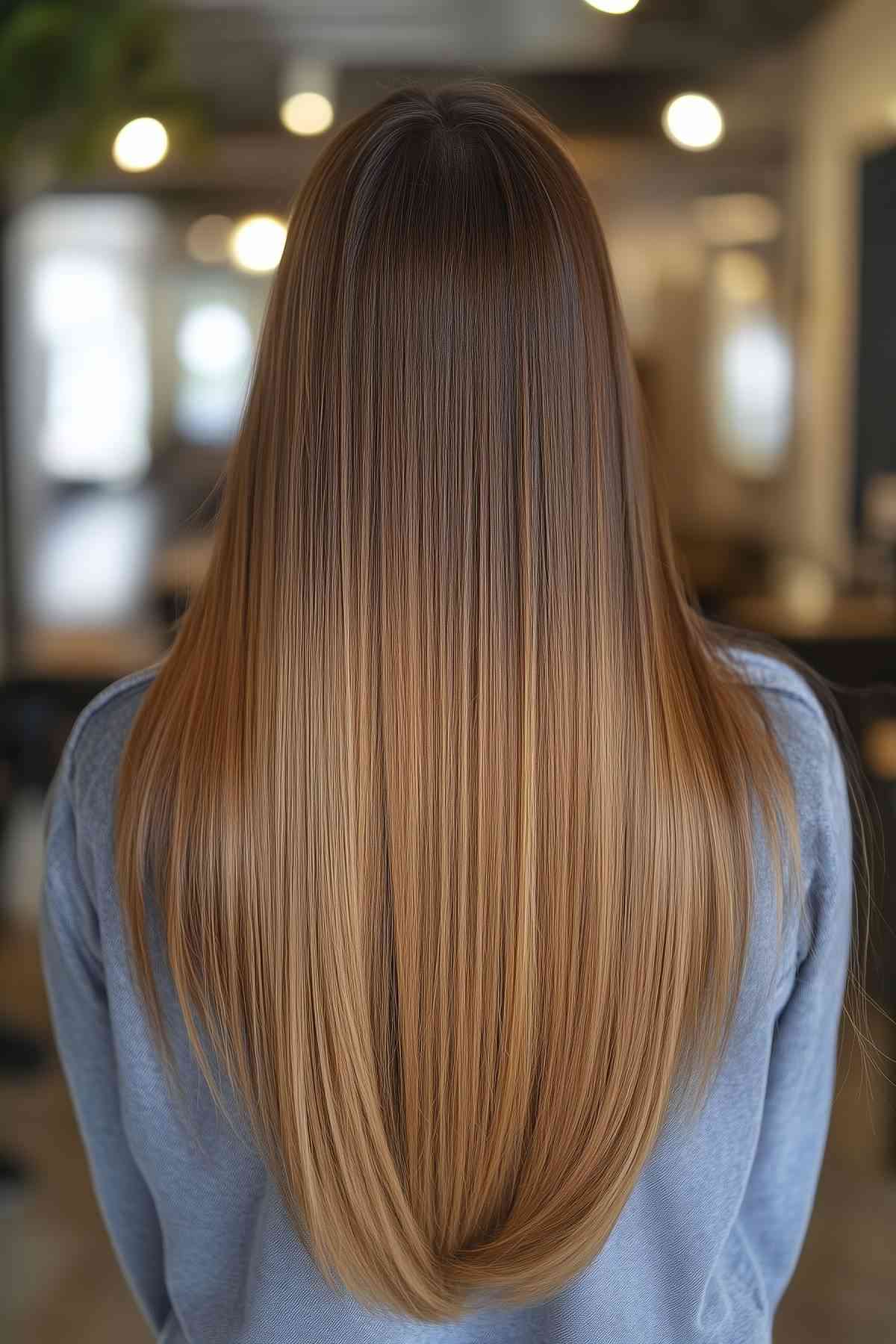 Honey blonde ombre with subtle highlights