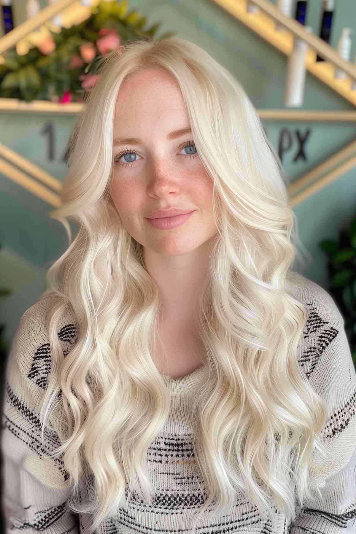 Linen blonde curls with subtle highlights