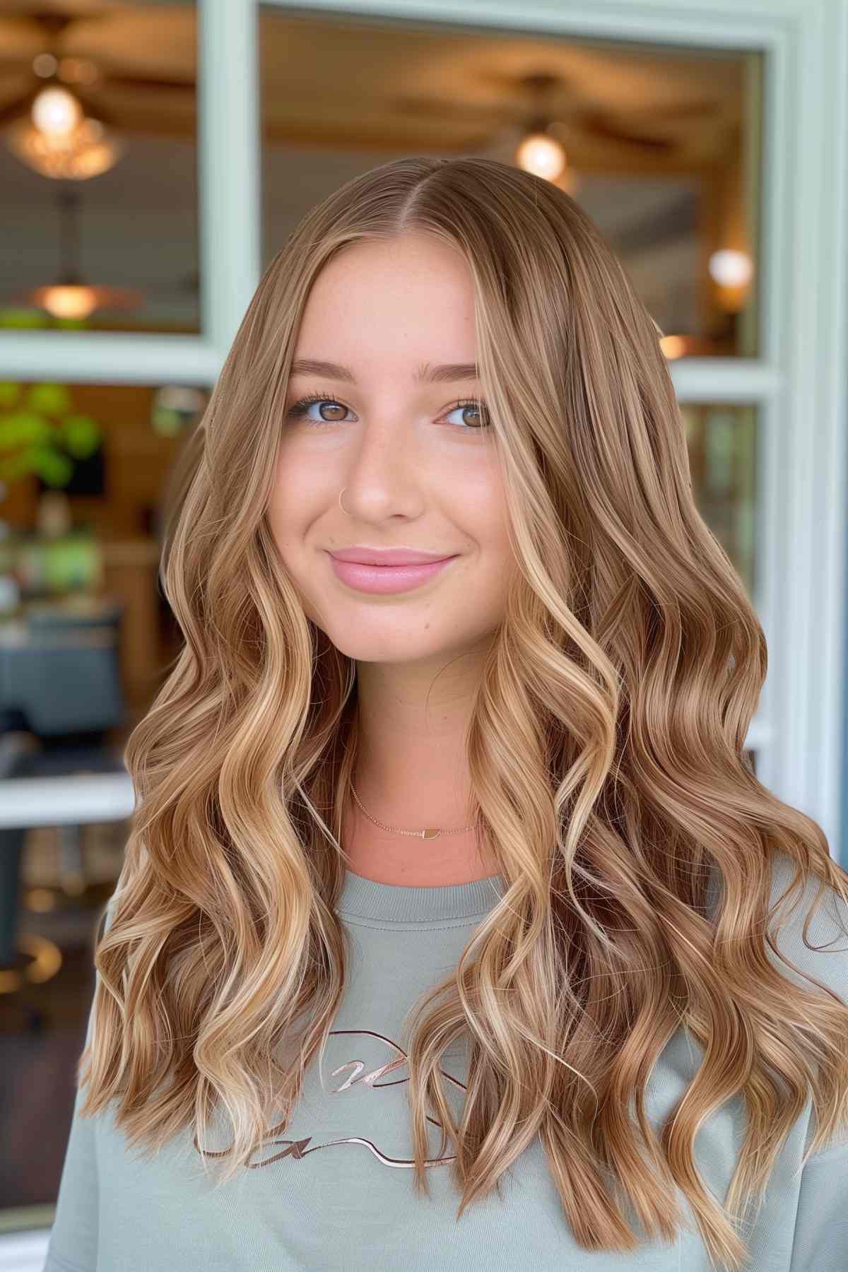 Mocha blonde balayage with subtle highlights