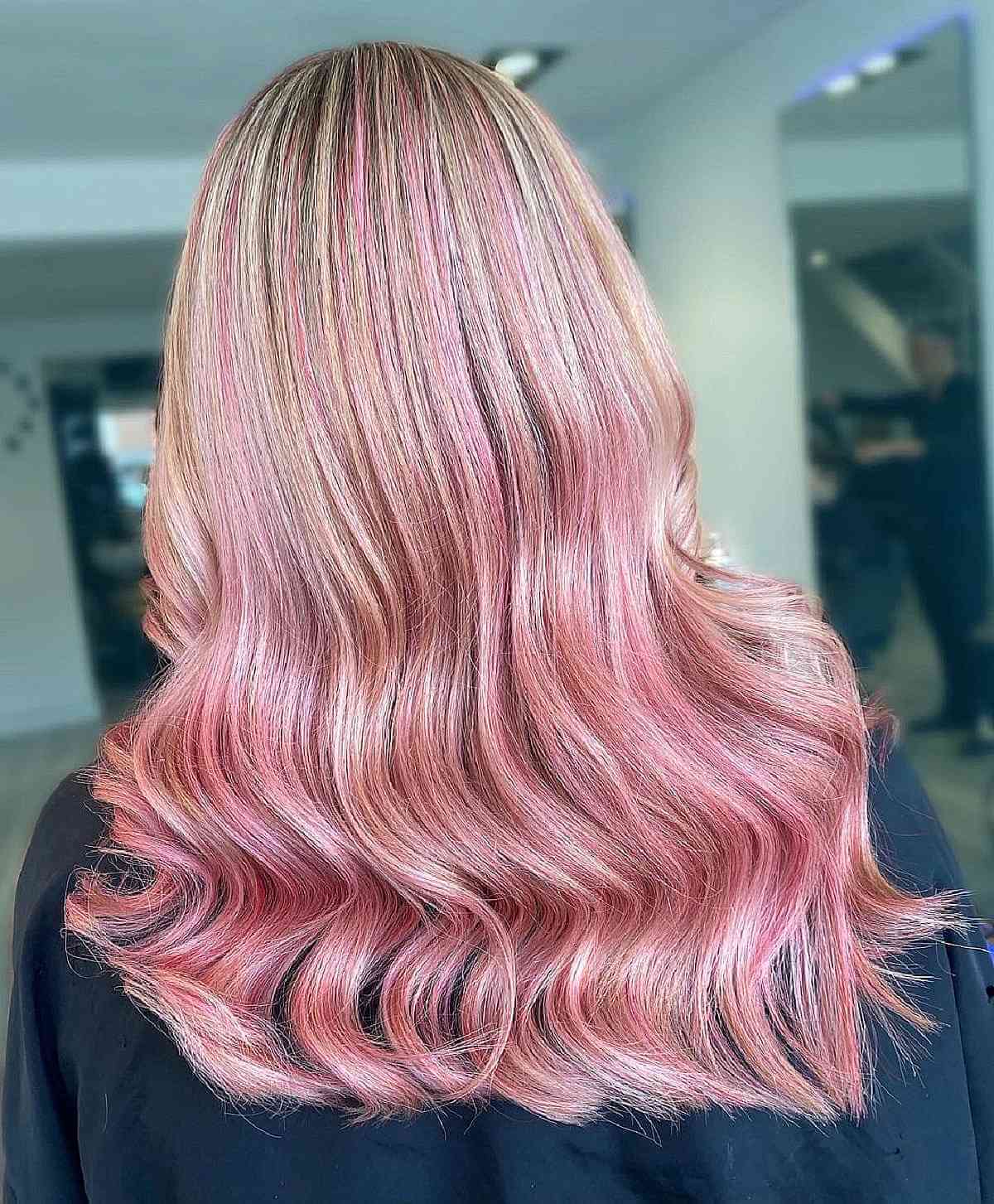 Blonde Hair with Light Pink Highlights 