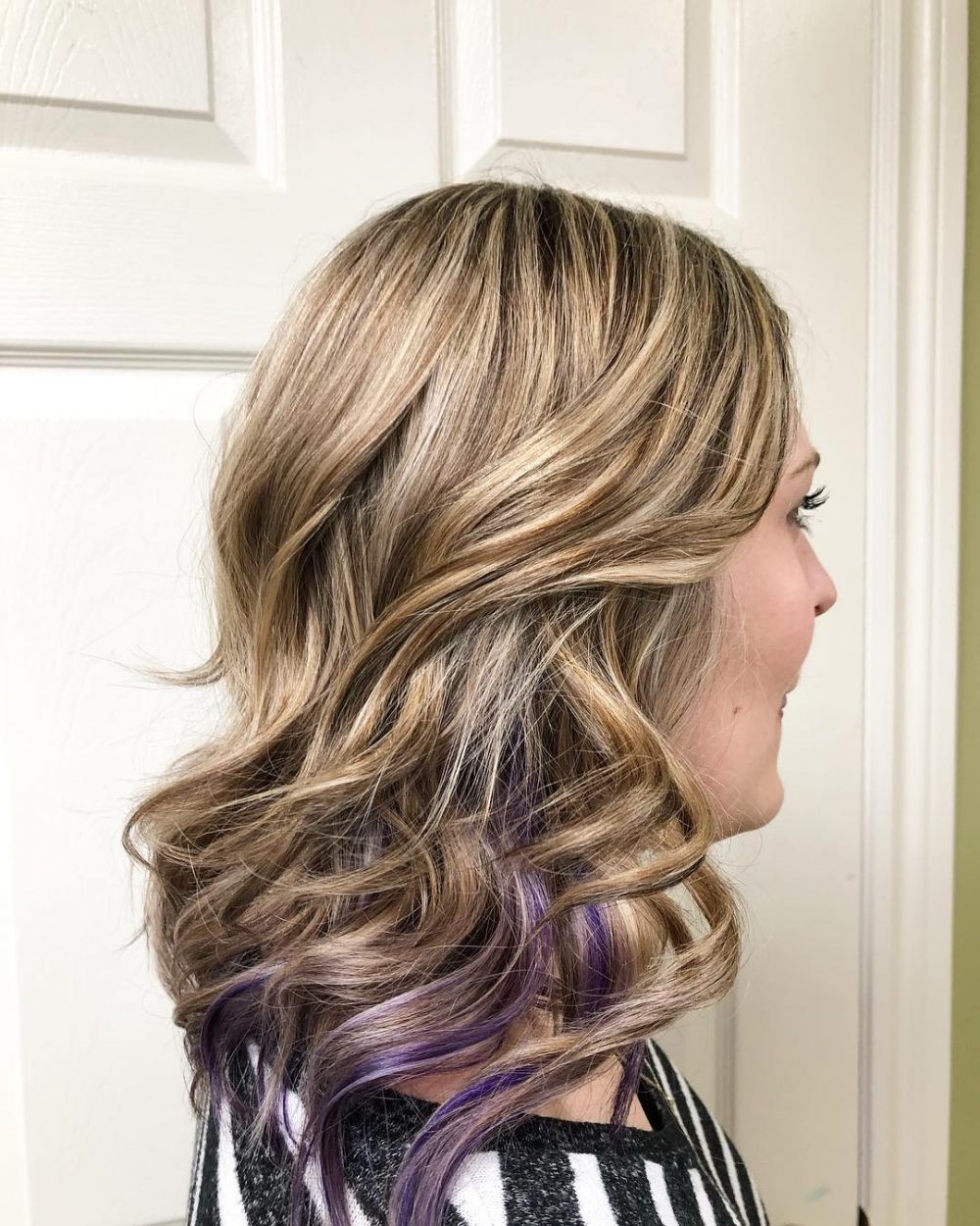 blonde with purple highlights