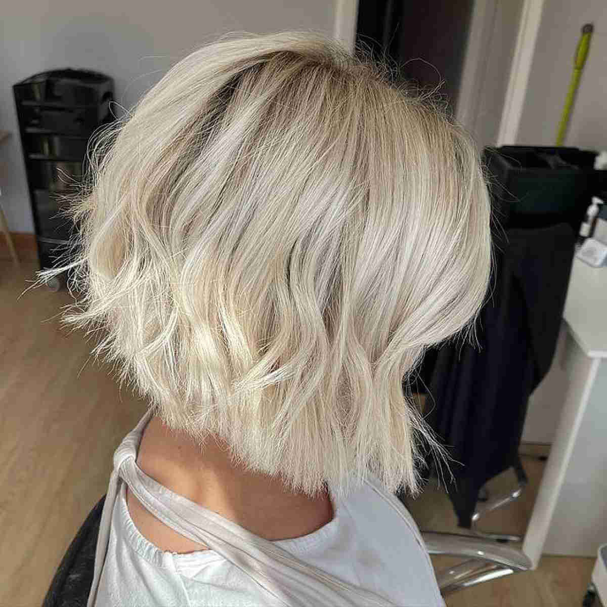 Blonde Inverted Bob with a Blunt Cut