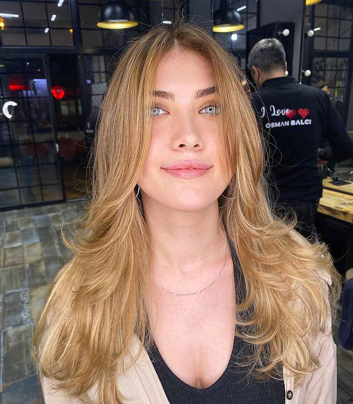 Blonde Layered Hair with Long Framing Layers