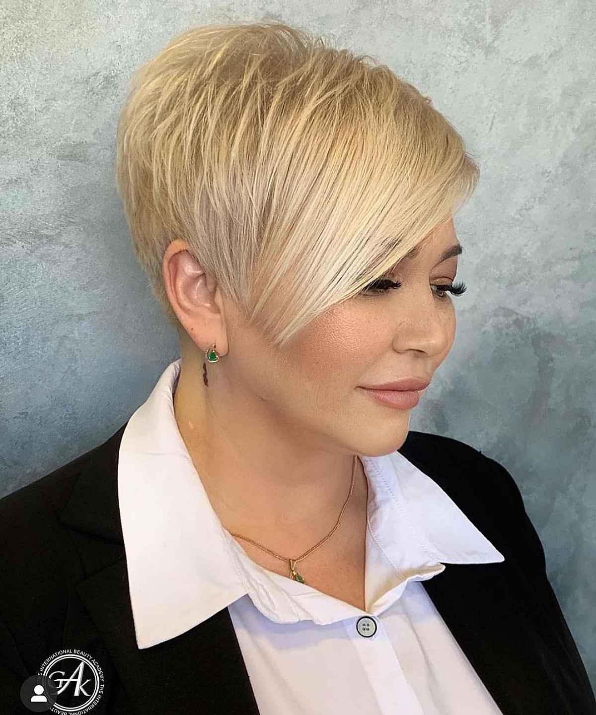Blonde Layered Pixie Cut