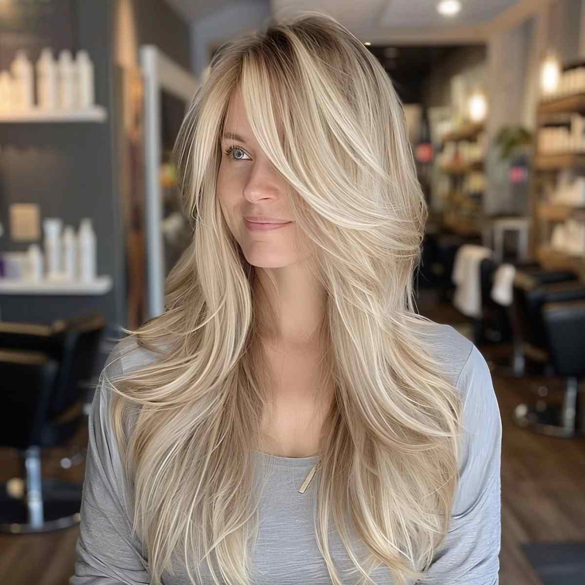 Blonde Long Hair with Gorgeous Long Layers Hairstyle