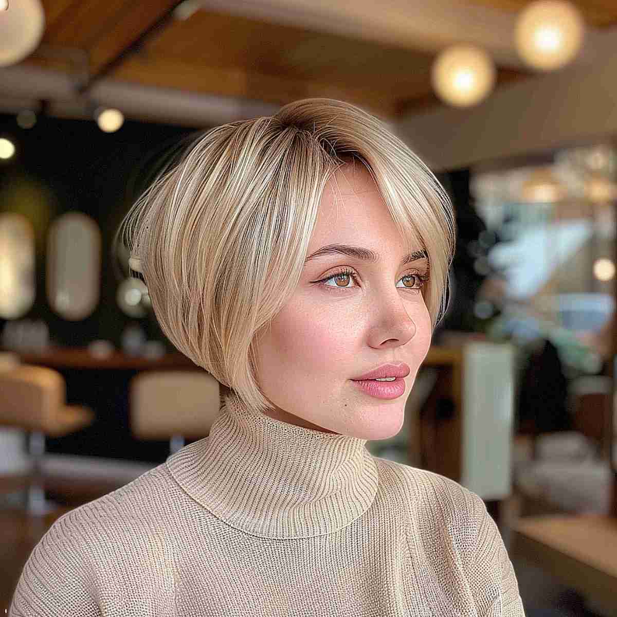 Trendsetting blonde pixie bob haircut for short hair
