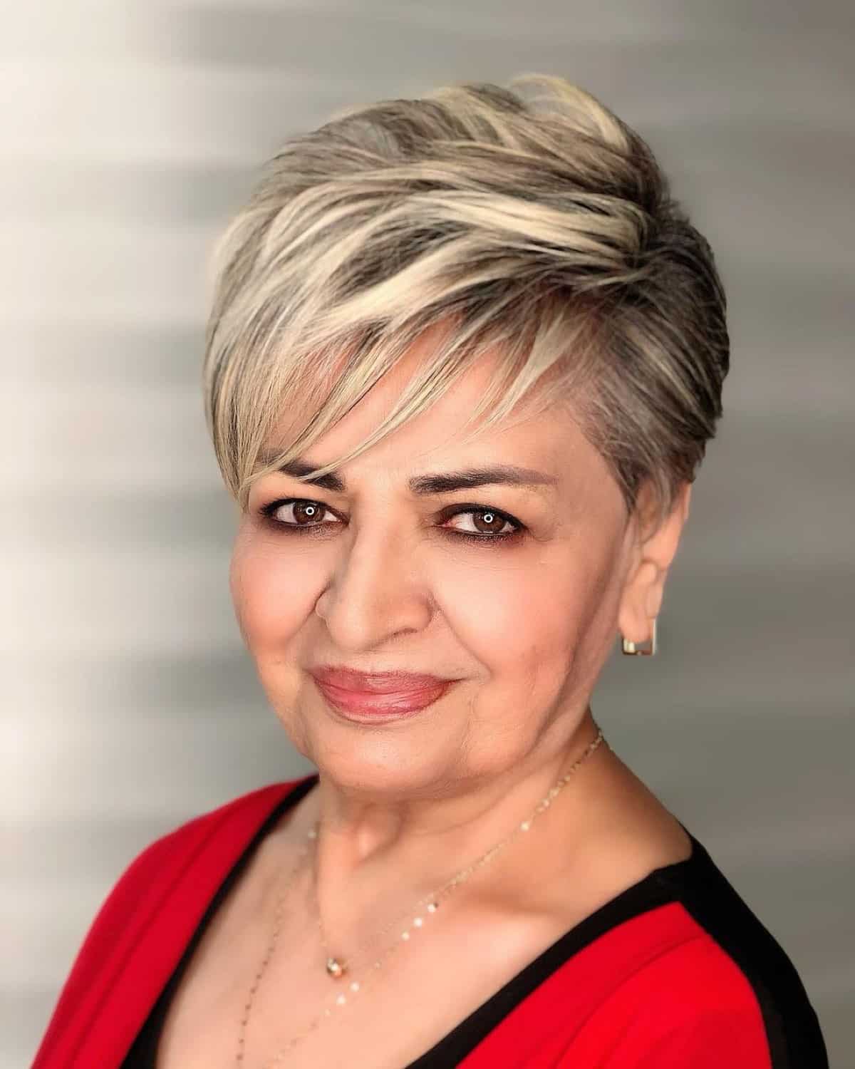 blonde pixie for 60-year-old women
