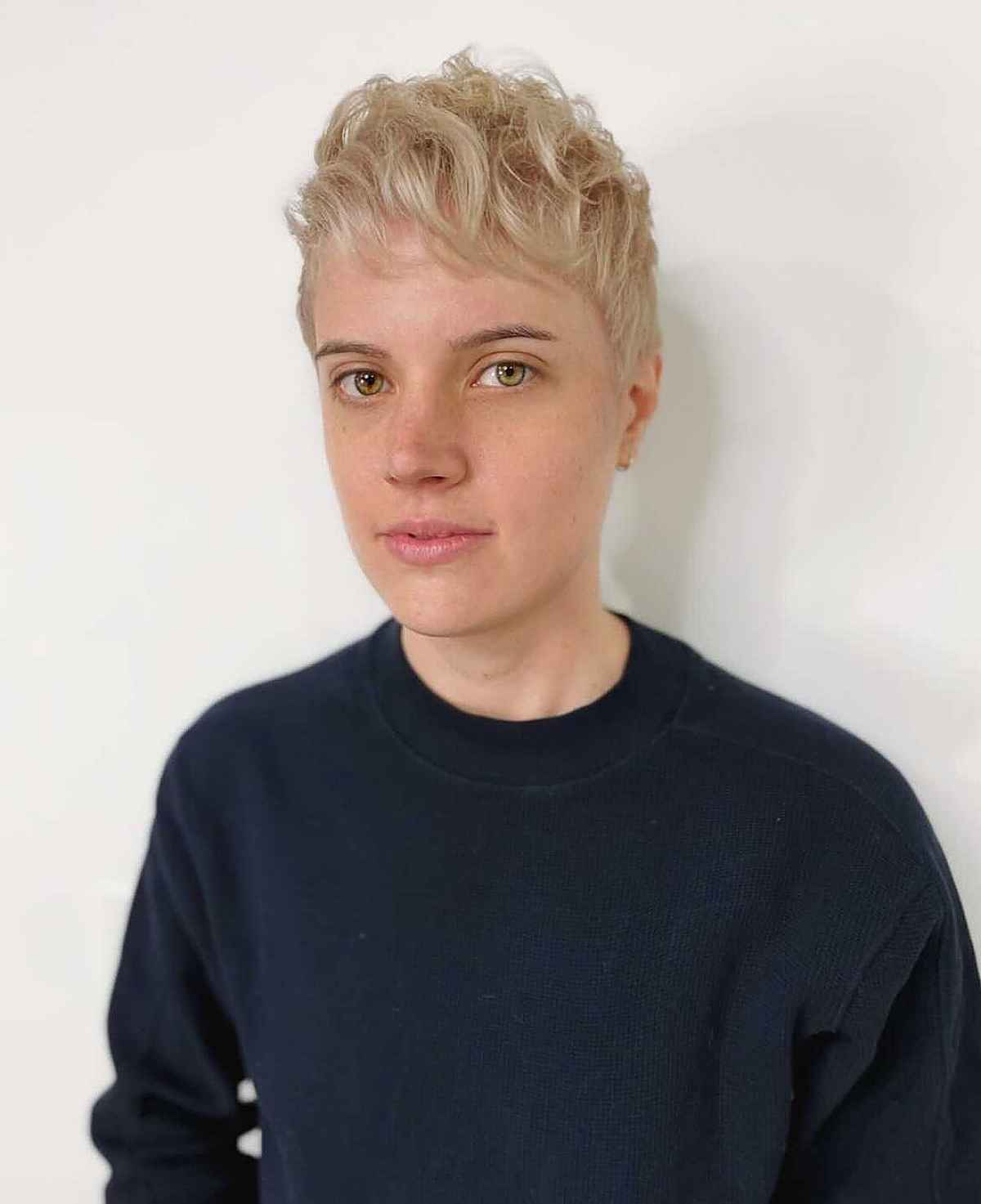 Blonde Pixie with Short Bangs