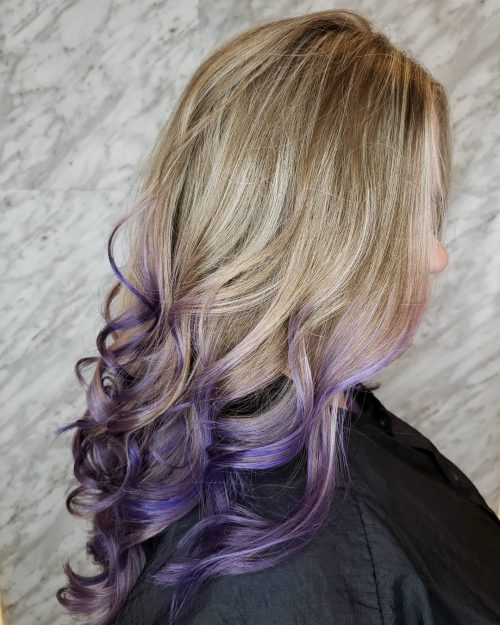 Blonde to Purple Ombre