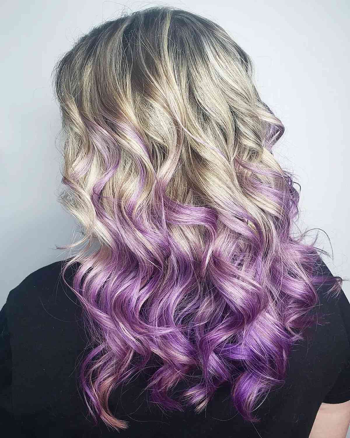 Blonde to Purple Reverse Ombre