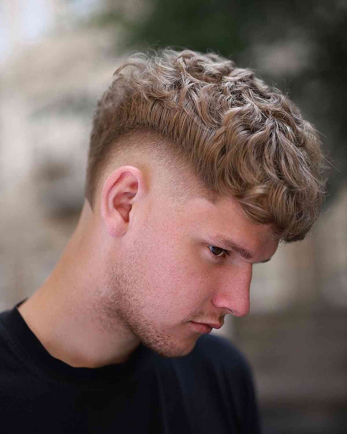 Blonde Waves with a High Fade for Guys