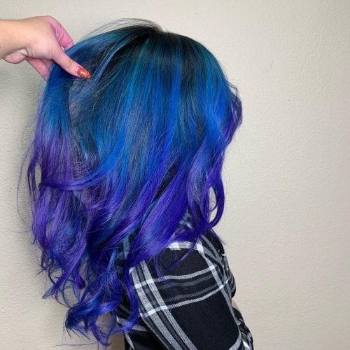 Purple and blue Dip Dye