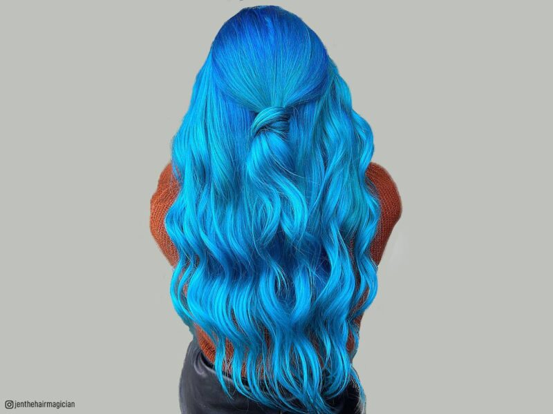 3. 20 Gorgeous Blue Balayage Hairstyles for Dark Hair - wide 5