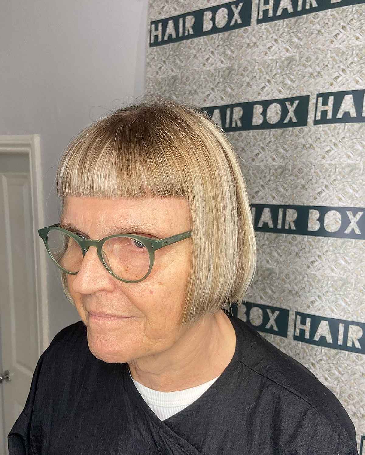 Blunt Bob with Micro Bangs for Older Women