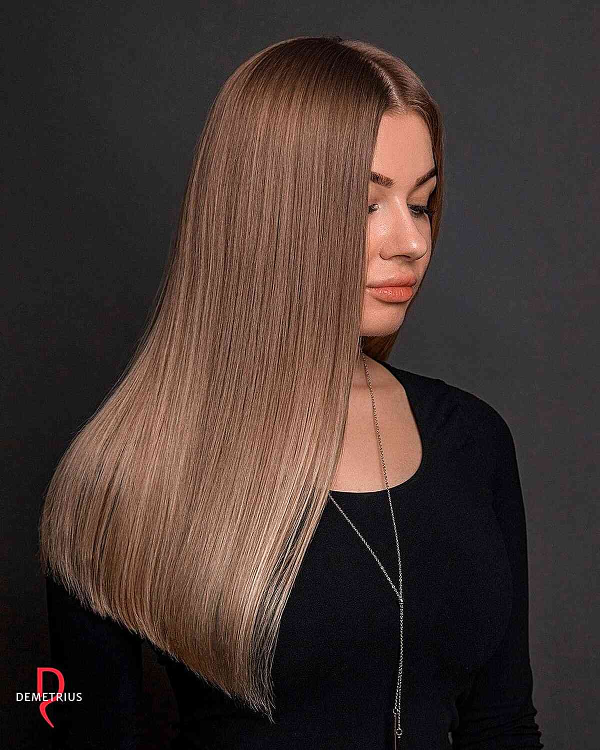 blunt cut for long straight hair