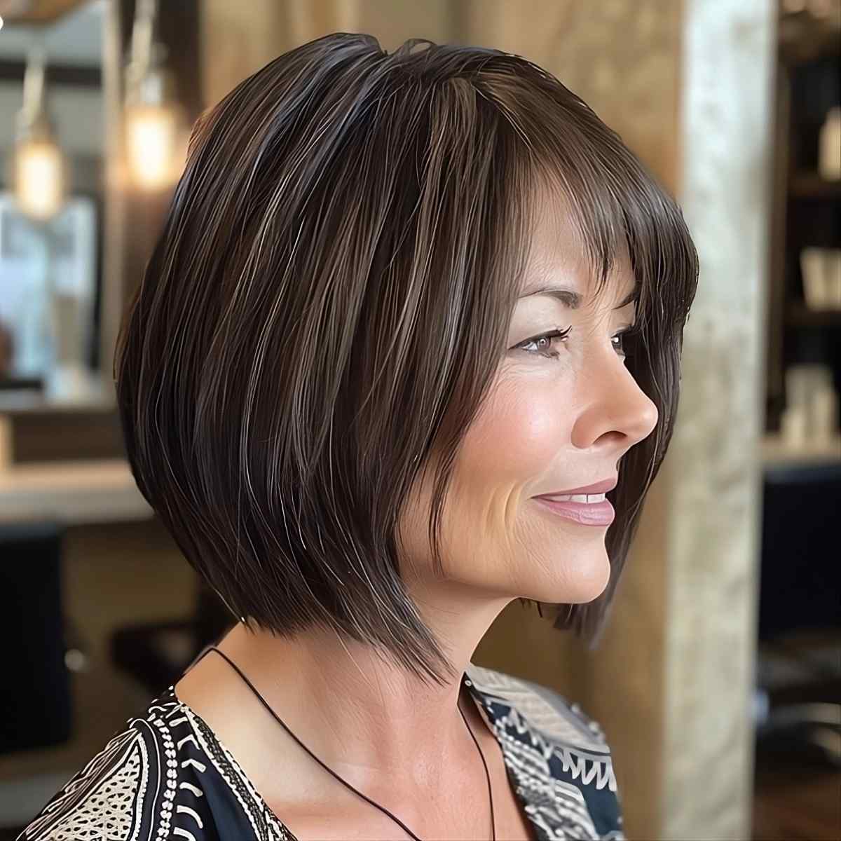 A lovely layered bob hairstyle for thin hair