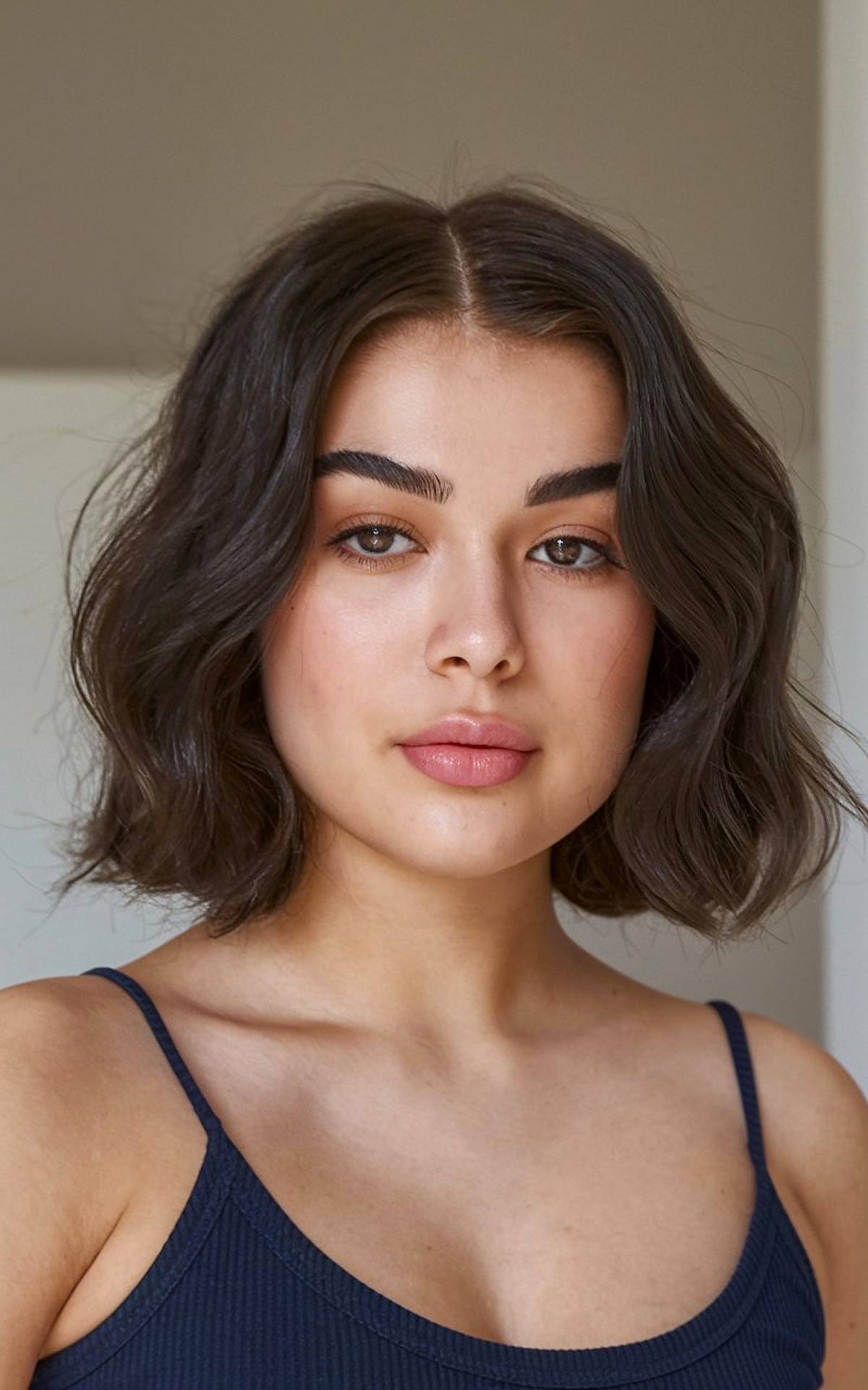 Wavy bob hairstyle for thick hair