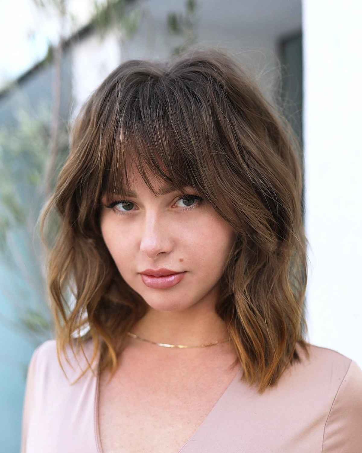 Easy bob with bangs and beachy waves