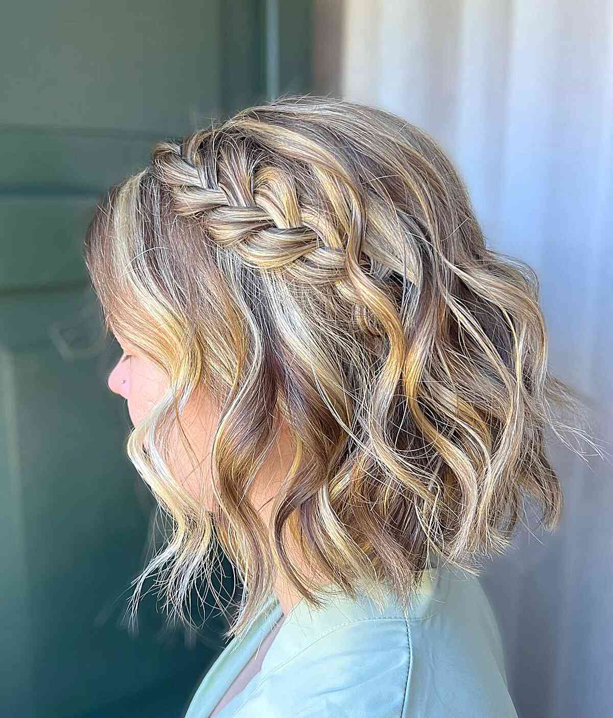 Boho-Inspired Beachy Curls for Ladies with Short Hair