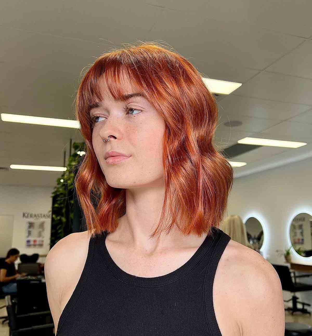 Bold and bright copper medium hair