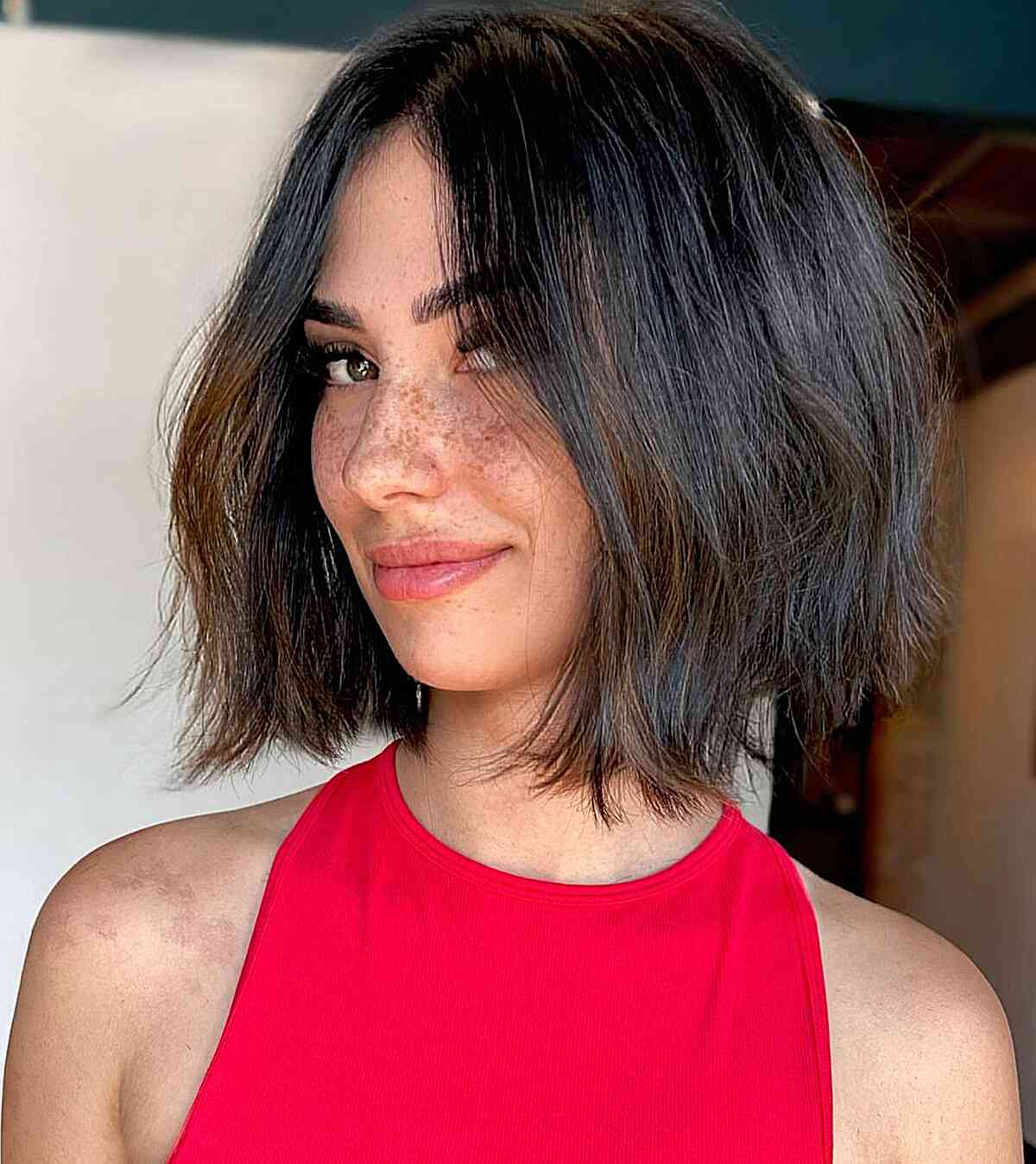 Bold and Shattered Sliced Bob Cut