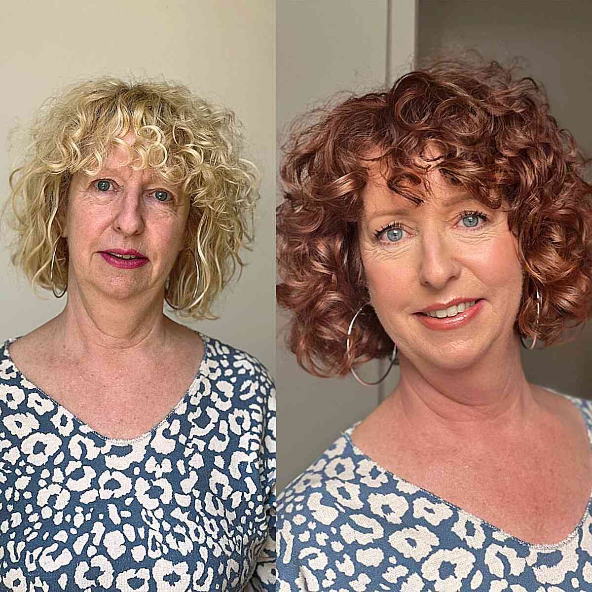 Bold Dark Auburn Curls for Old Ladies with thin hair