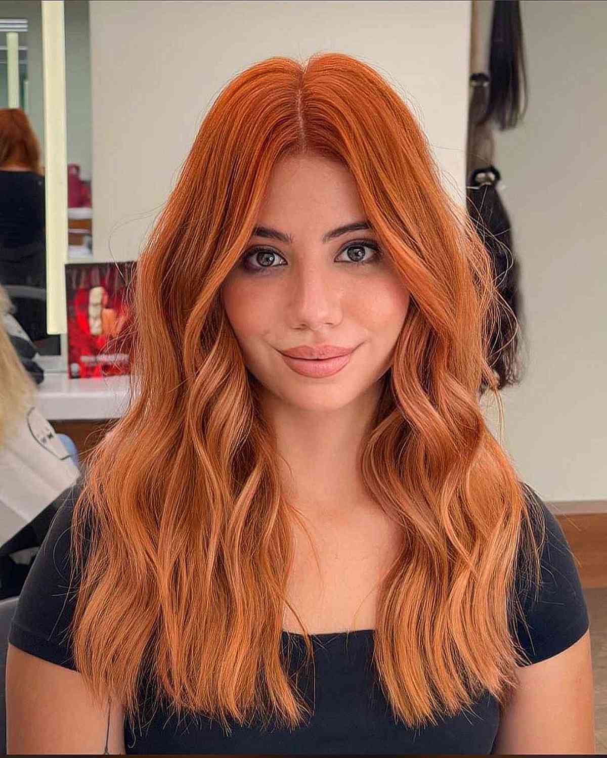 Bold Medium-Length Copper Hair Color
