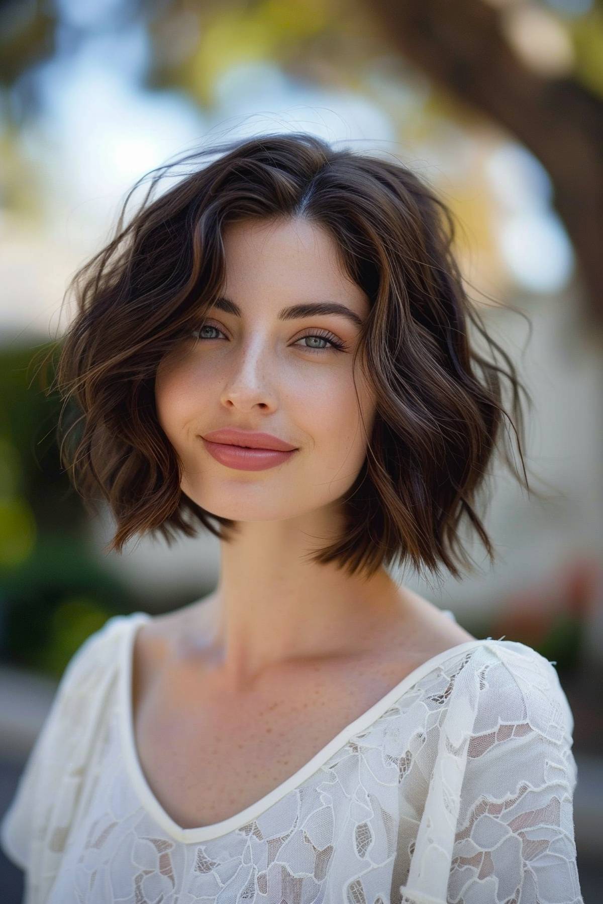 Bouncecut bob hairstyle, voluminous short bob with layered texture