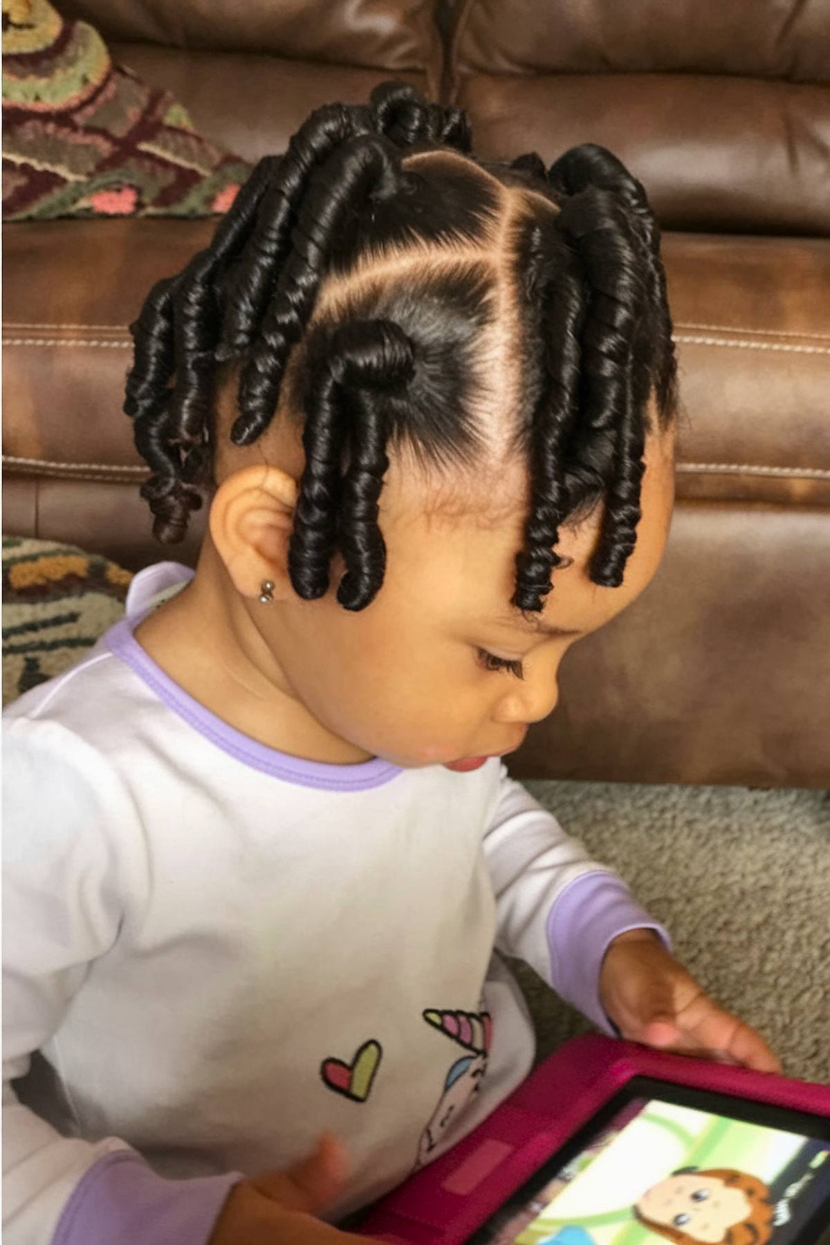 Ringlet twists hairstyle for toddler girls