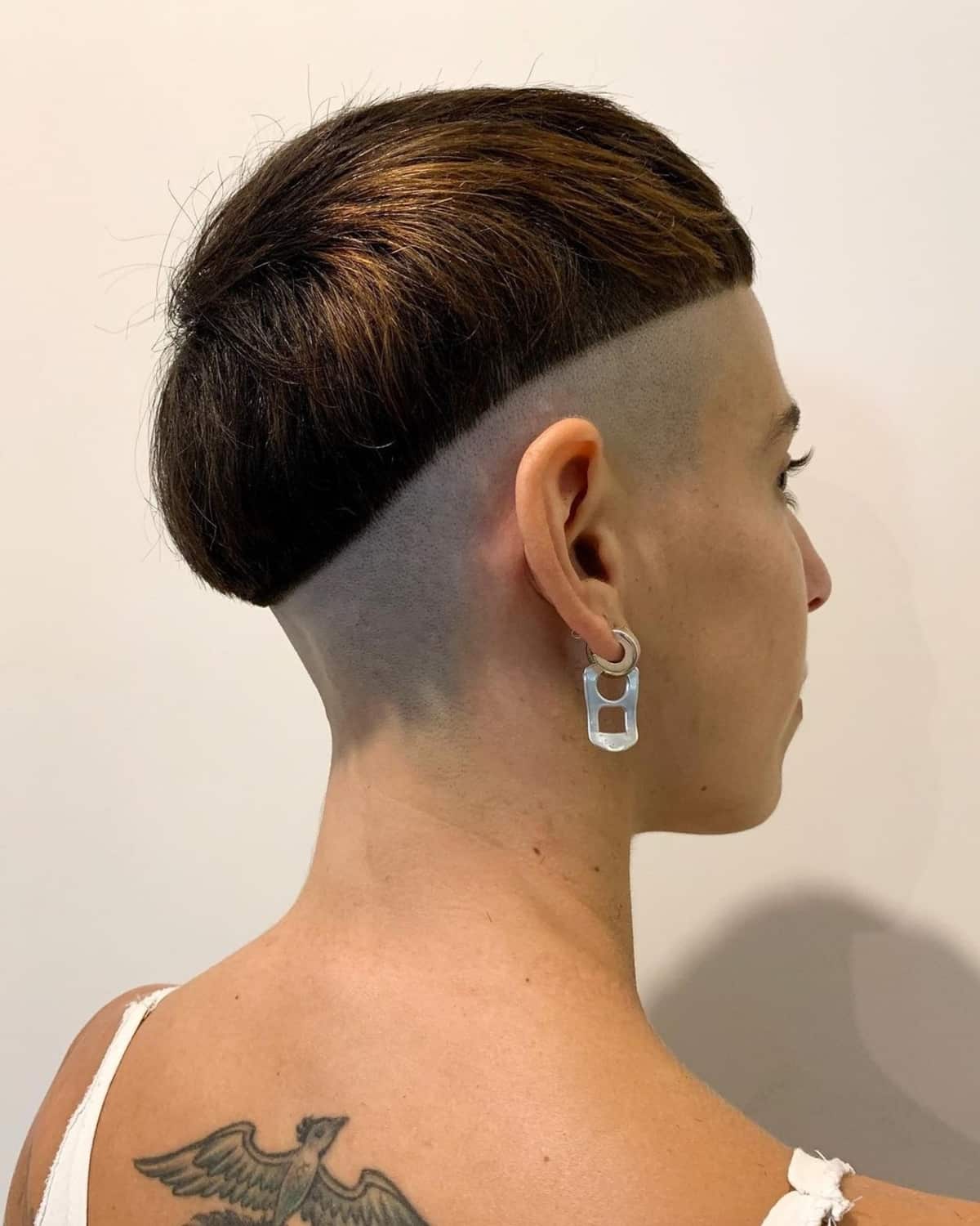 Bowl cut hairstyle with shaved sides