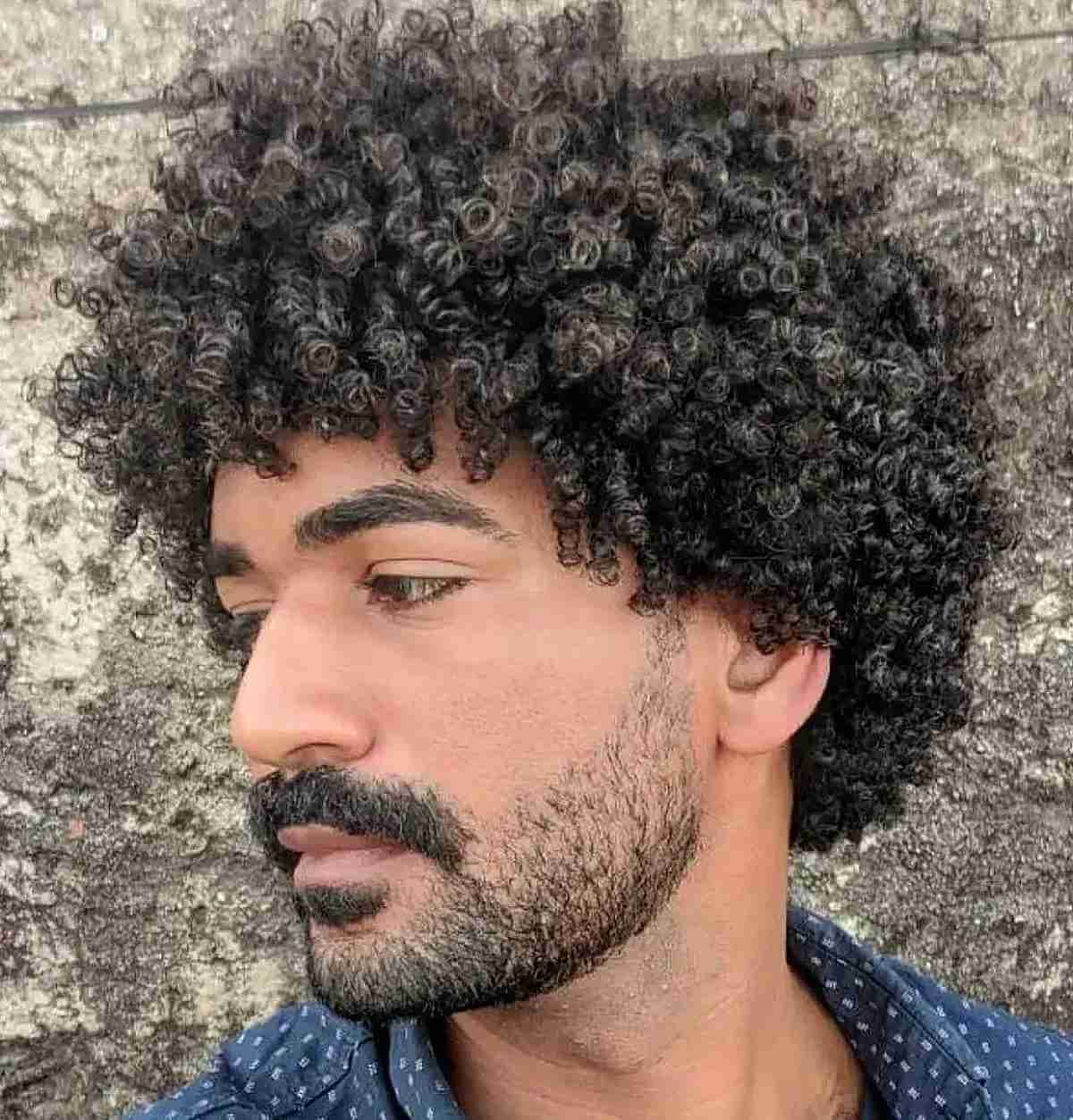 Bowl Cut with Spiral Curls for Men