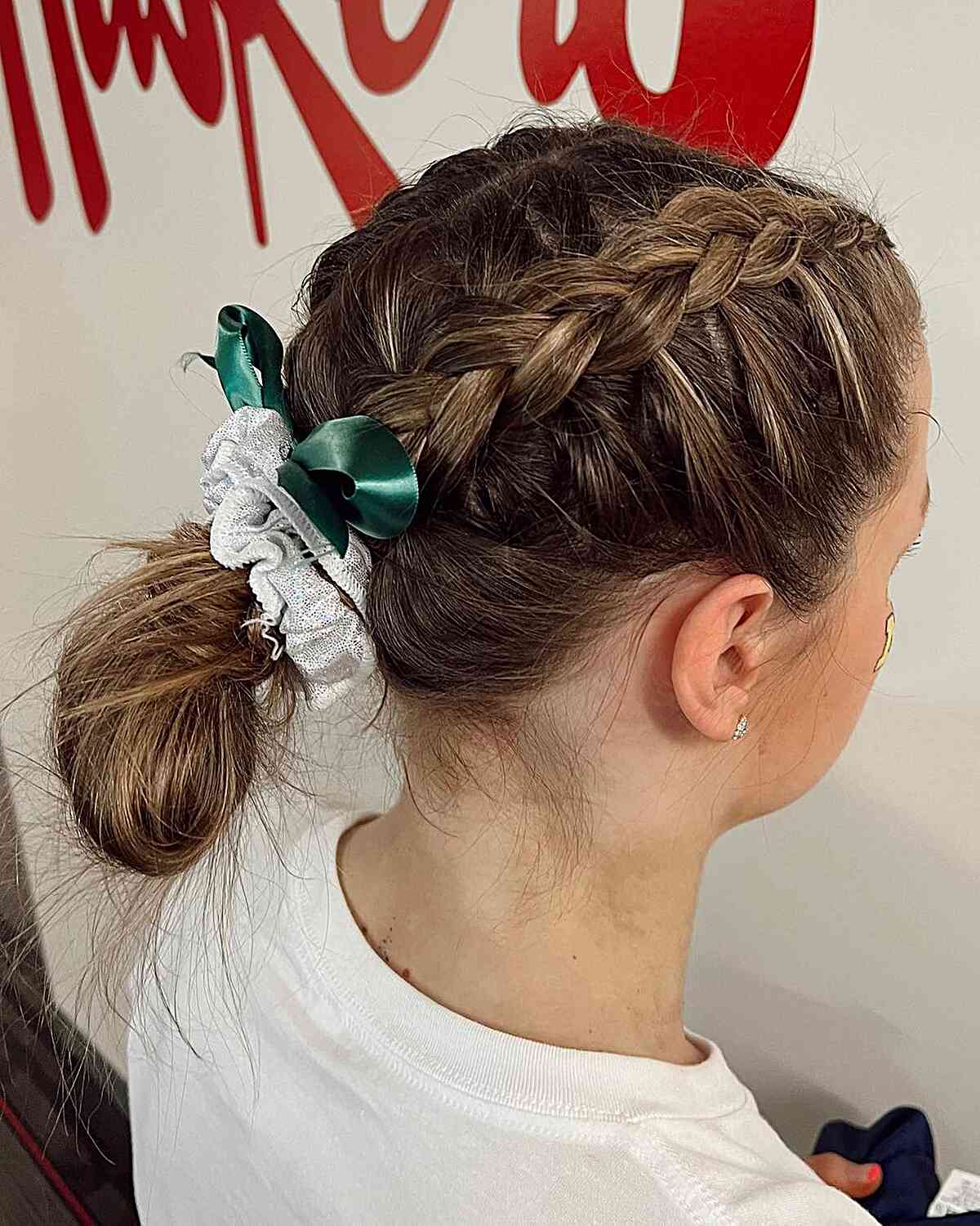 Boxer Braids Updo with Bow for Volleyball Athletes