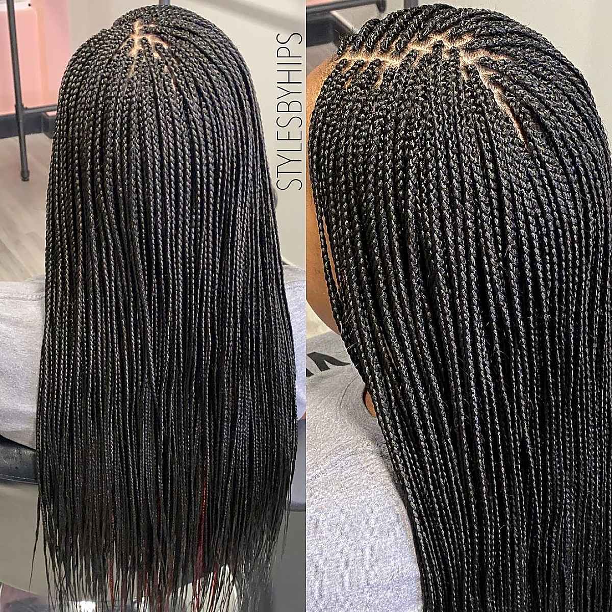 Boxy micro braids for african american women