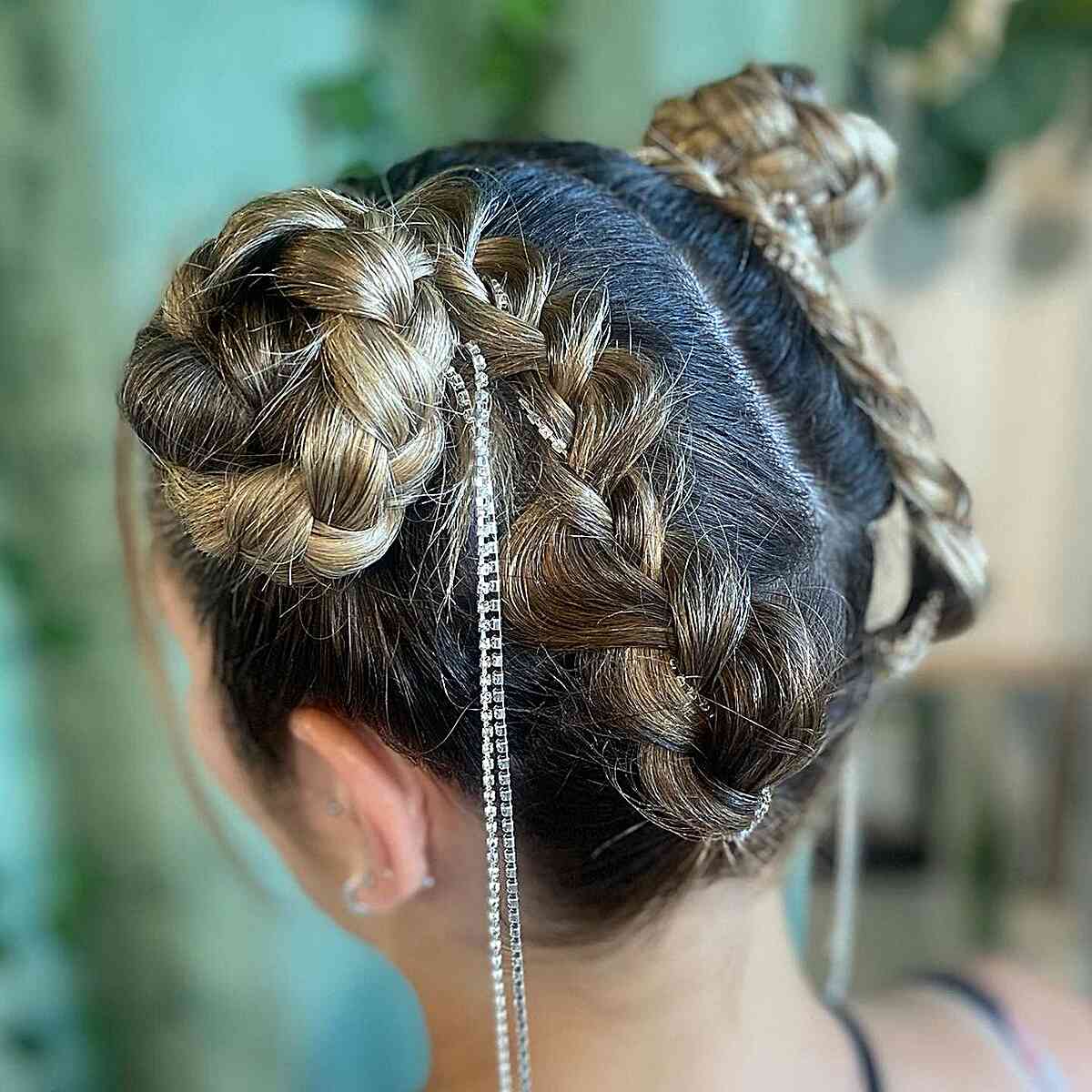 Braided Buns with Accessory for a Festival