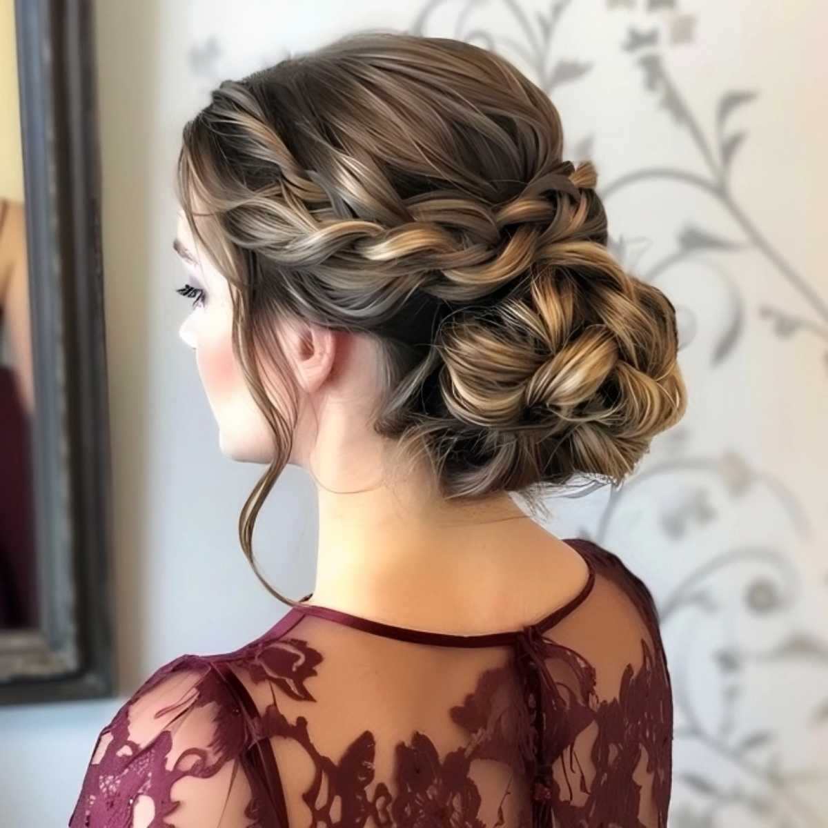A braided updo for prom