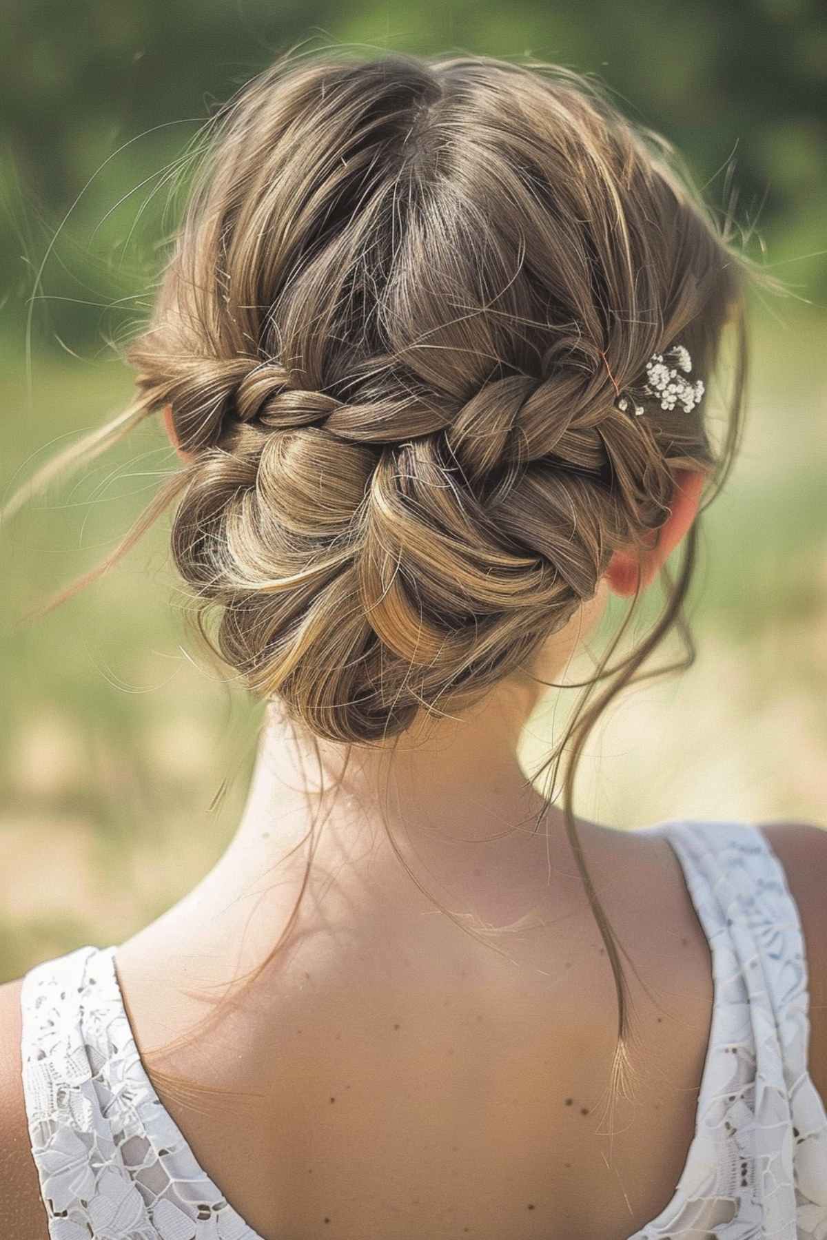 Braided updo for thick hair, perfect hot weather hairstyle