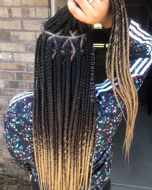 Blonde Braids with Triangle Parts