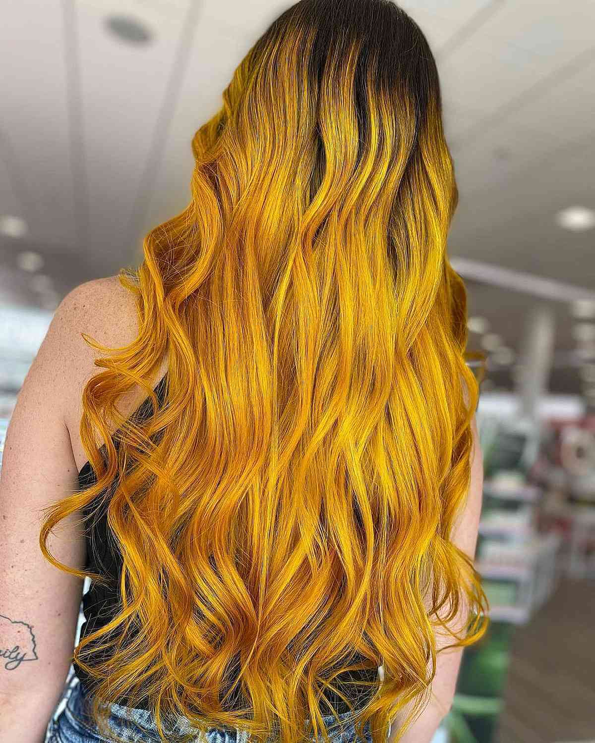 Brassy Yellow Hair Color