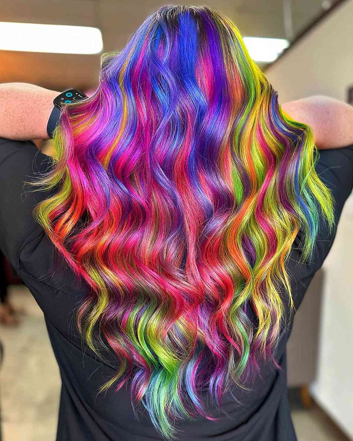 Brick-Layer Rainbow Pattern Hairstyle