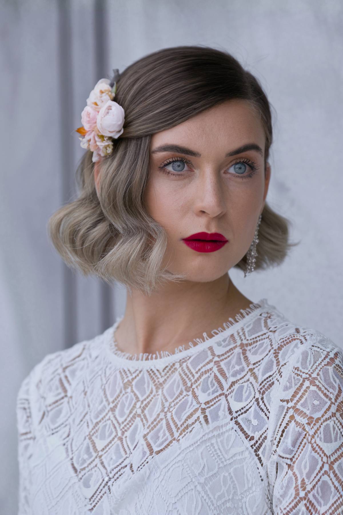 Bridal hair idea for short hair