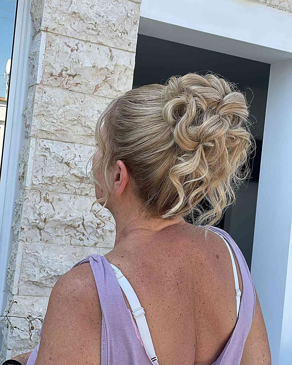 Bridal Modern Wavy Updo for Mother of the Bride