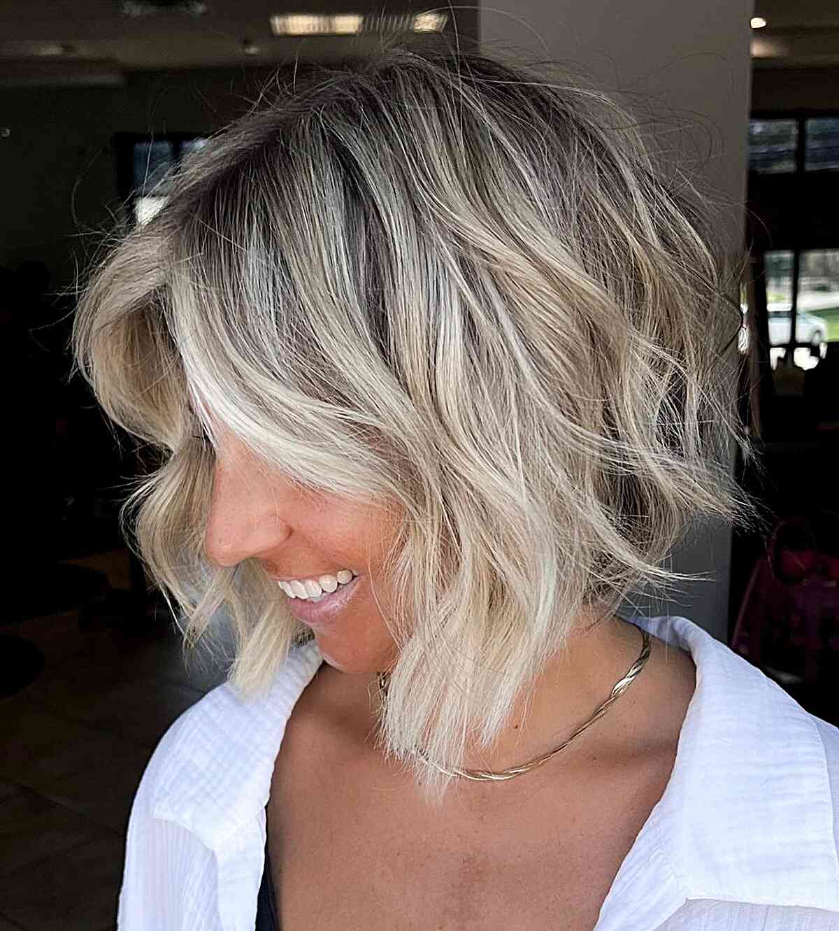 Bright and Textured Bob for girls with short hair
