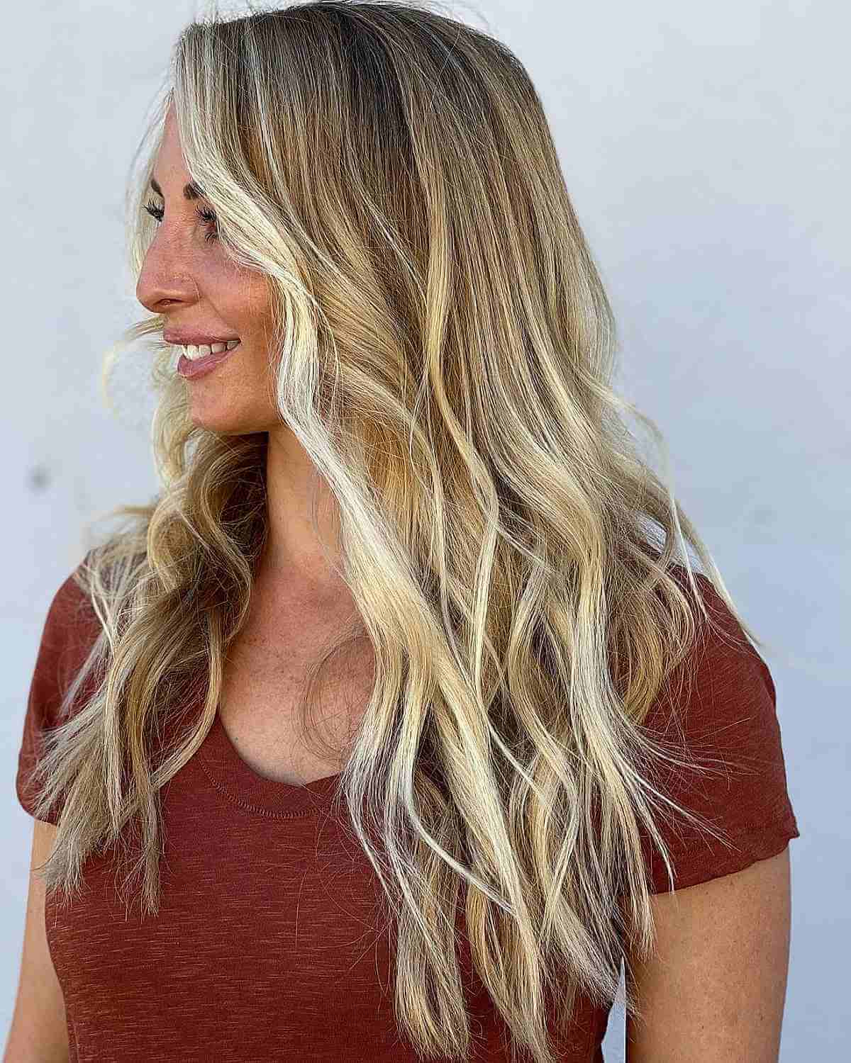Dimensional Bright Blonde and Honey Blonde Balayage