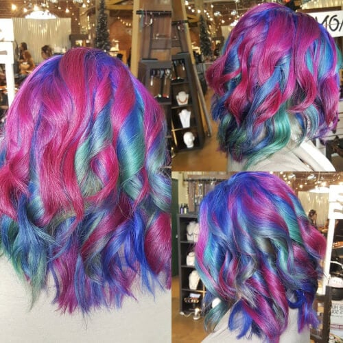 bright color melt rainbow hair