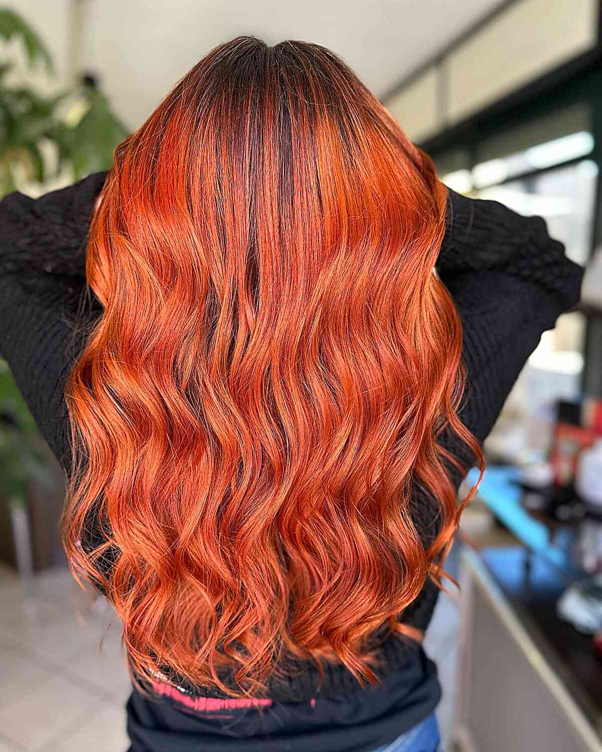 Bright Orange-ish Red Wavy Hair