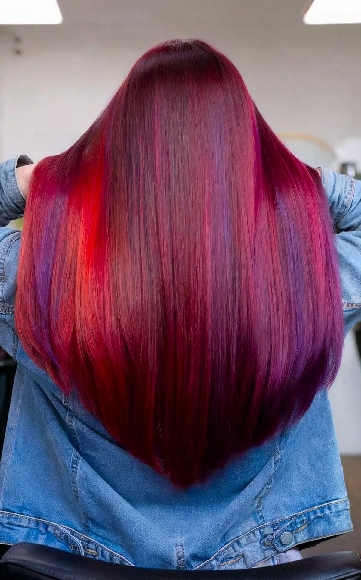 bright red purple hair color