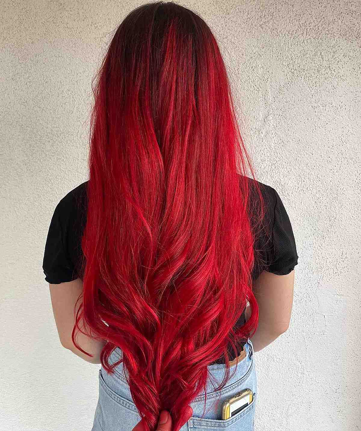 bright ruby red hair color idea